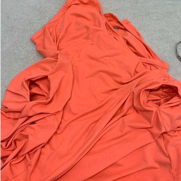 Rae Mode Plus Size 1XL Tank Dress Stretch Swing Sleeveless Neon Orange Womens - Picture 6 of 8